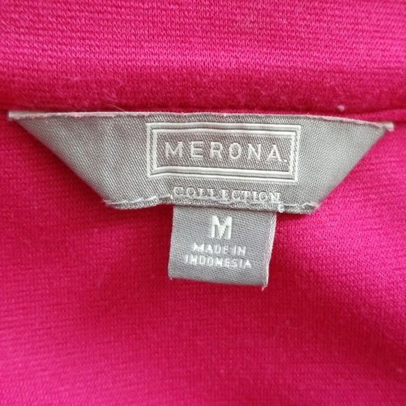 Final: Merona Collection Pink/Navy Dress, Size M - Picture 4 of 6